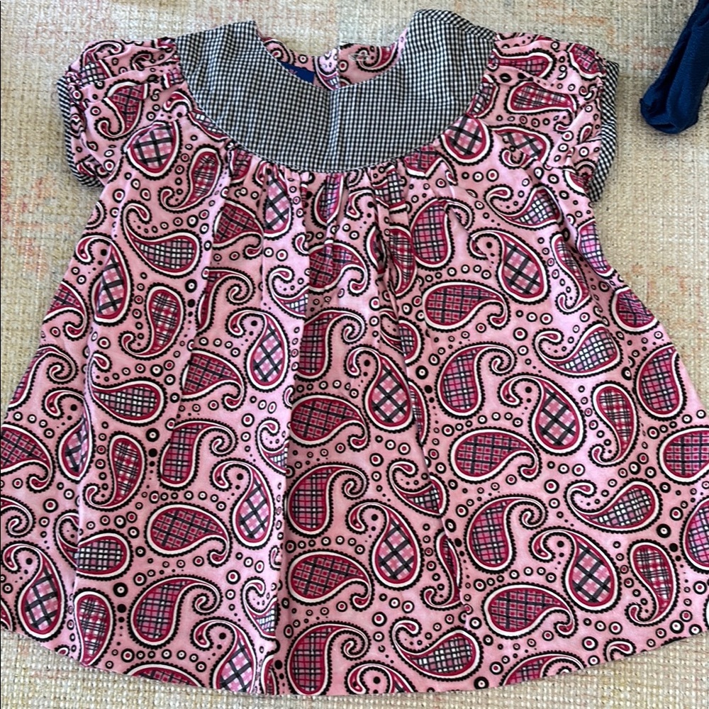Pink Paisley kids dress - size 12mo